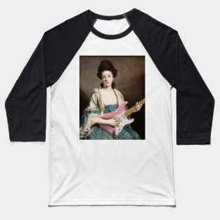 Girl with Guitar - Moody Maximalism Oil Painting Baseball T-Shirt